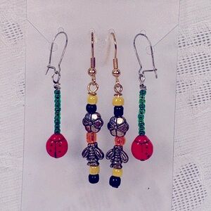 Earrings Pierced Handmade Unique Design Insect Lovers Bundle Special Price CUTE